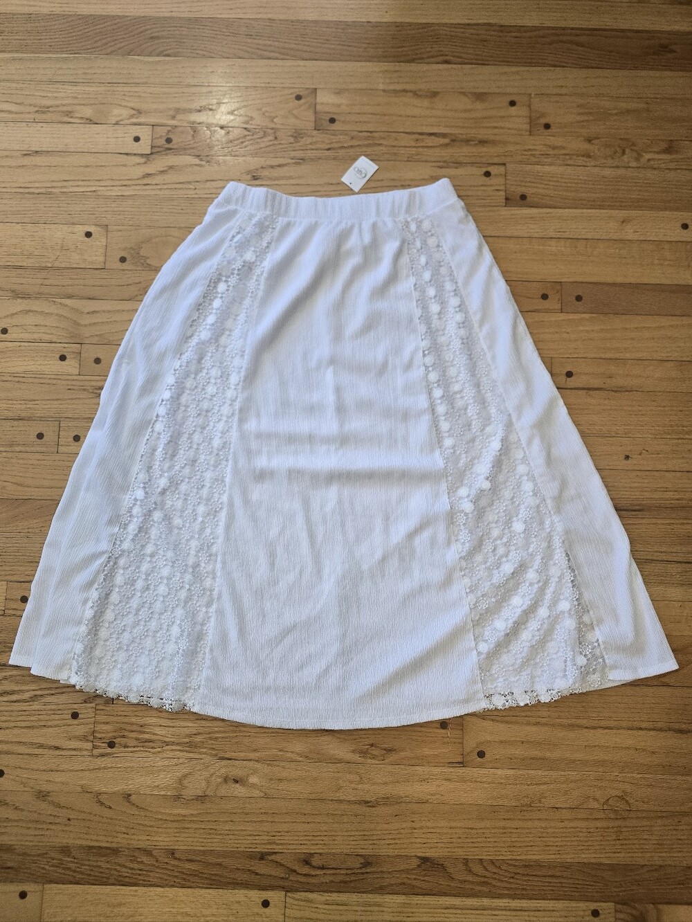 NWT Cato White Lace Midi Skirt Plus Size 14/16 Boho Lined